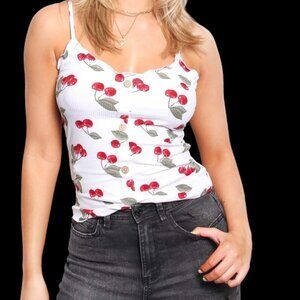 NWT - Women's Sleeveless Spaghetti Strap Printed Top - Medium